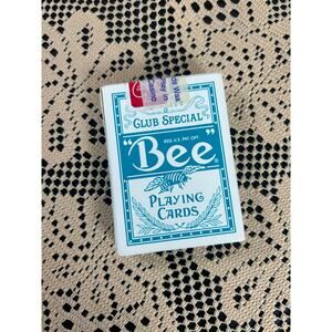 Vtg Casino Playing Cards- Bee- Teal box- Sealed- Harrah Lake Tahoe Reno 2.5x3.5"